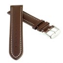 Uhrenarmband Modell Basel Kalbsleder dunkelbraun - 20 mm