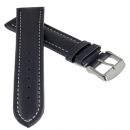 Uhrenarmband Modell Basel Kalbsleder dunkelblau - 20 mm