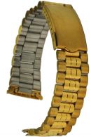 Edelstahluhrarmband gold gerader Steganschluss - 18 mm