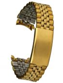 Edelstahluhrarmband gold - 20 mm Stegbreite - Faltschliesse