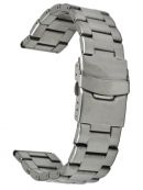 Edelstahl Uhrenarmband 3-reihig Ersatzband Sicherheitsfaltschliee 20 mm - Lnge 18 cm