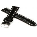 Lederuhrarmband Louisiana - Alligator-Optik schwarz 24 mm
