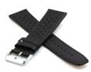 Softleder Uhrenarmband Sportiva gelocht schwarz 22 mm
