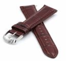 SwissStar Echt-Leder-Uhrenband rotbraun Easy-Click-System - 20 mm