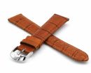 SwissStar Echt-Leder-Uhrenband mittelbraun Easy-Click-System - 18 mm 120/75 cm