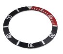 Uhrenlnette aus Metall rot/schwarz Einlegelnette Ring Armbanduhr