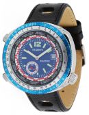 Tegrov Worldtimer Automatikuhr blaues Zifferblatt