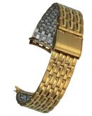Edelstahluhrarmband IP gold - 18 mm - Clipverschluss