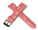 Rosafarbenes Lederuhrarmband, polierte Dornschliee - 20 mm