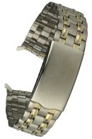 Edelstahluhrenarmband bicolor - Faltschlie�e - 18 mm