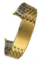 Edelstahluhrarmband, Faltschliesse, Rundanstoss - 18 mm