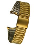 Edelstahluhrarmband gold - 17 mm Stegbreite - Clipverschluss
