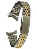 Edelstahluhrarmband bicolor - 15 mm Jubilee-Style - Faltschliee