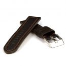 Uhrarmband Rindleder genarbt dunkelbraun - 22 mm