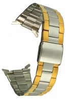 Edelstahluhrarmband bicolor - 20 mm Rundanstoss - Clipverschluss