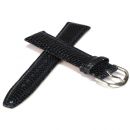 Echt Eidechsen-Leder Uhrband blau 18 mm Dornschliesse silber