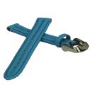 Uhrenarmband hellblau Materialmix wasserfest - 12 mm