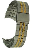 Edelstahluhrarmband bicolor Clipverschluss - 19 mm