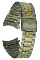 Edelstahluhrarmband bicolor Rundanschluss - 20 mm