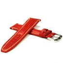 Leder-Uhrband von Jacques Lemans - geprgt, rot - 20 mm