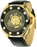 Minoir Uhren - Modell Sornac gold/schwarz Teilskelettuhr