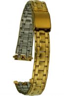 Edelstahluhrarmband IP gold - 12 mm Clipverschluss