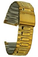 Edelstahluhrarmband IP gold 18 mm Clipverschluss