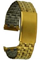 Edelstahluhrarmband IP gold 18 mm gerader Anstoss