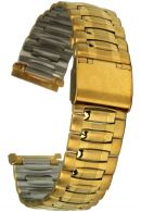 Edelstahluhrarmband IP gold 18 mm gerader Anstoss