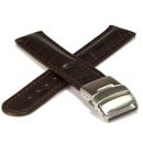 Leder-Uhrband dunkelbraun - 18 mm - Louisiana - Faltschliee