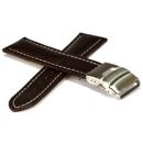 Leder-Uhrband Freiburg dunkelbraun 18 mm - Faltschliee