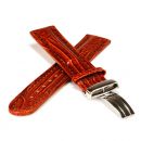 Leder-Uhrband Davos mittelbraun 20 mm Teju Eidechse