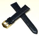 Leder Uhrarmband blau - Alligator-Optik - 18 mm
