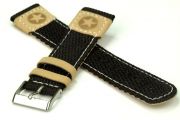 Uhrenarmband Materialmix Textil / Kunstleder - 20mm