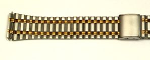 Edelstahluhrarmband bicolor Clipverschlu - 18 mm