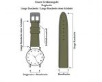 Echt Eidechse Uhrenarmband schwarz 16 mm - 115/80 mm