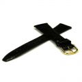 Croco Lederuhrarmband schwarz 18 mm Stegbreite