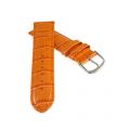 Ersatzuhrarmband Leder Alligator Optik Modell Genf orange 20 mm 120/75 mm