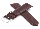 SwissStar Echt-Leder-Uhrenband rotbraun Easy-Click System - 25 mm