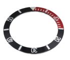 Uhrenlnette aus Metall rot/schwarz Einlegelnette Ring Armbanduhr
