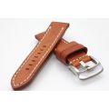 Uhrband handgenht - Sattlerleder - braun - 22 mm