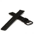 Schwarzes Lederuhrband mit schwarzer Dornschliee - 16 mm