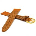 Braunes Uhrarmband Leder - Flechtoptik - 18 mm