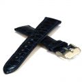 Leder Uhrarmband blau - Alligator-Optik - 18 mm
