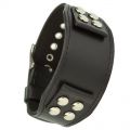 Uhrenarmband Buckle-Up Leder schwarz - Nieten - 18 mm