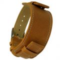 Uhrarmband mit Unterlage hellbraun - 16 mm