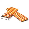 Lederuhrarmband - Sommerfarben orange - 30 mm