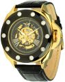 Minoir Uhren - Modell Sornac gold/schwarz Teilskelettuhr