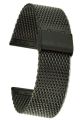 Milanaise Edelstahl-Uhrband schwarz Meshband 22 mm